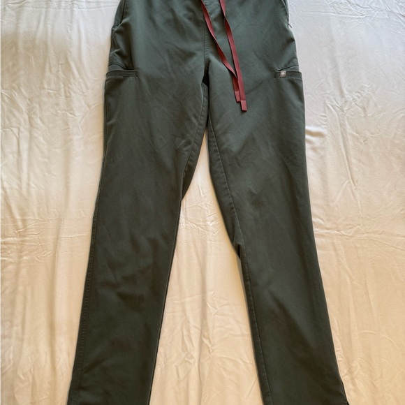 Figs Pants - Figs Olive Green Scrub Pants Drawstring Waist